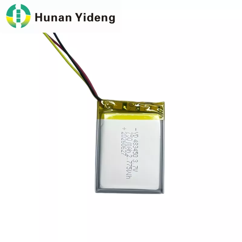 3.7V 750mAh 483447 उच्च क्षमता वाली छोटी लिथियम पॉलिमर रिचार्जेबल लिपो बैटरी