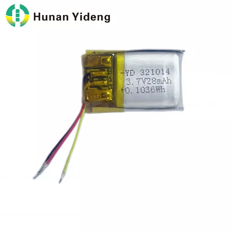 321014 28mah 3.7V रिचार्जेबल छोटी प्रिज़मैटिक बैटरी