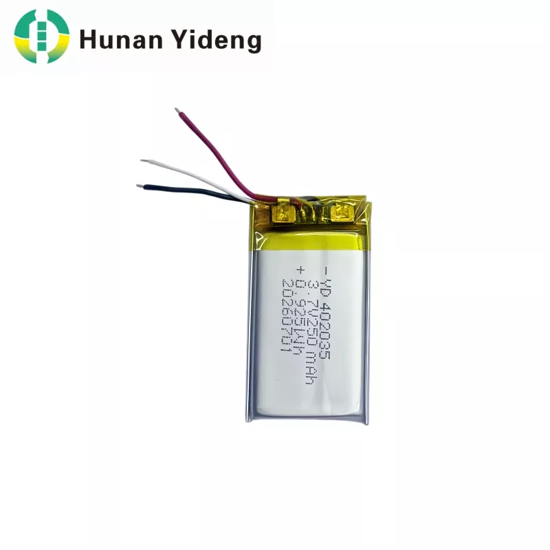 402035 3.7v 250mAh VR स्मार्ट कैमरा ली पॉलिमर बैटरी