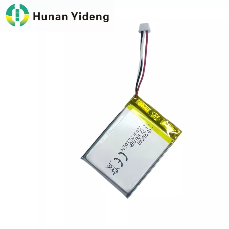 503040 3.7V 600mAh स्क्वायर रिचार्जेबल बैटरी