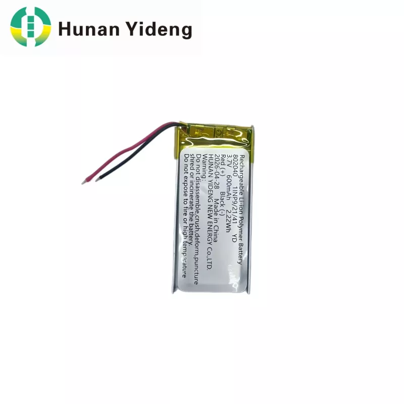 वॉयस रिकॉर्डर और इलेक्ट्रिकल खिलौनों के लिए 802040 600mAh रिचार्जेबल बैटरी
